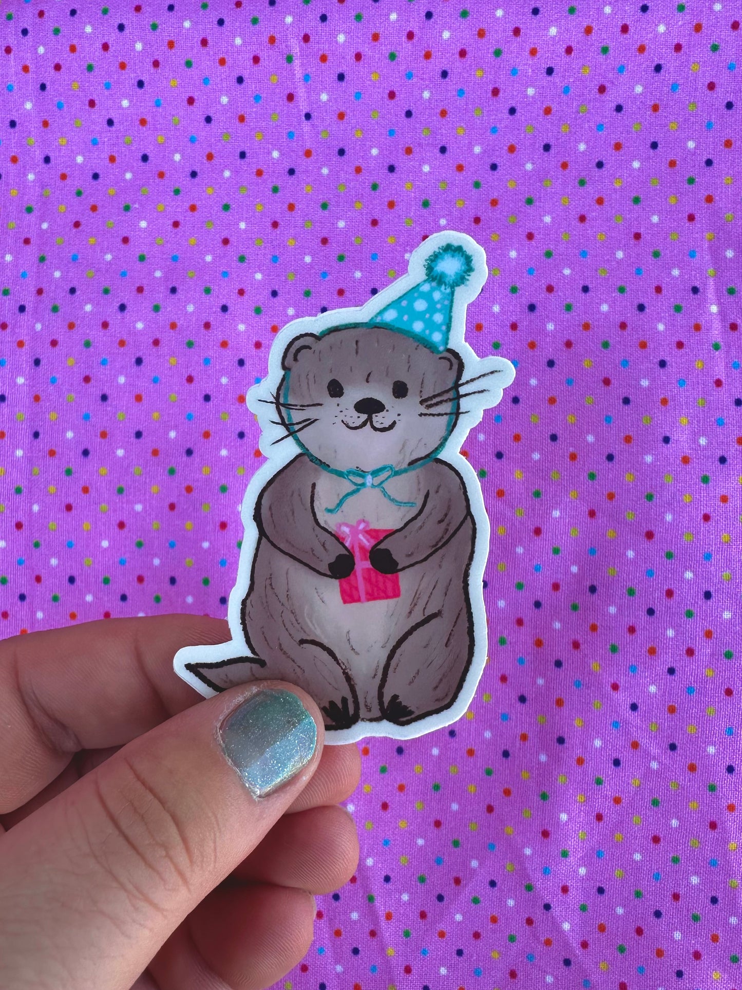 Celebration Otter Sticker