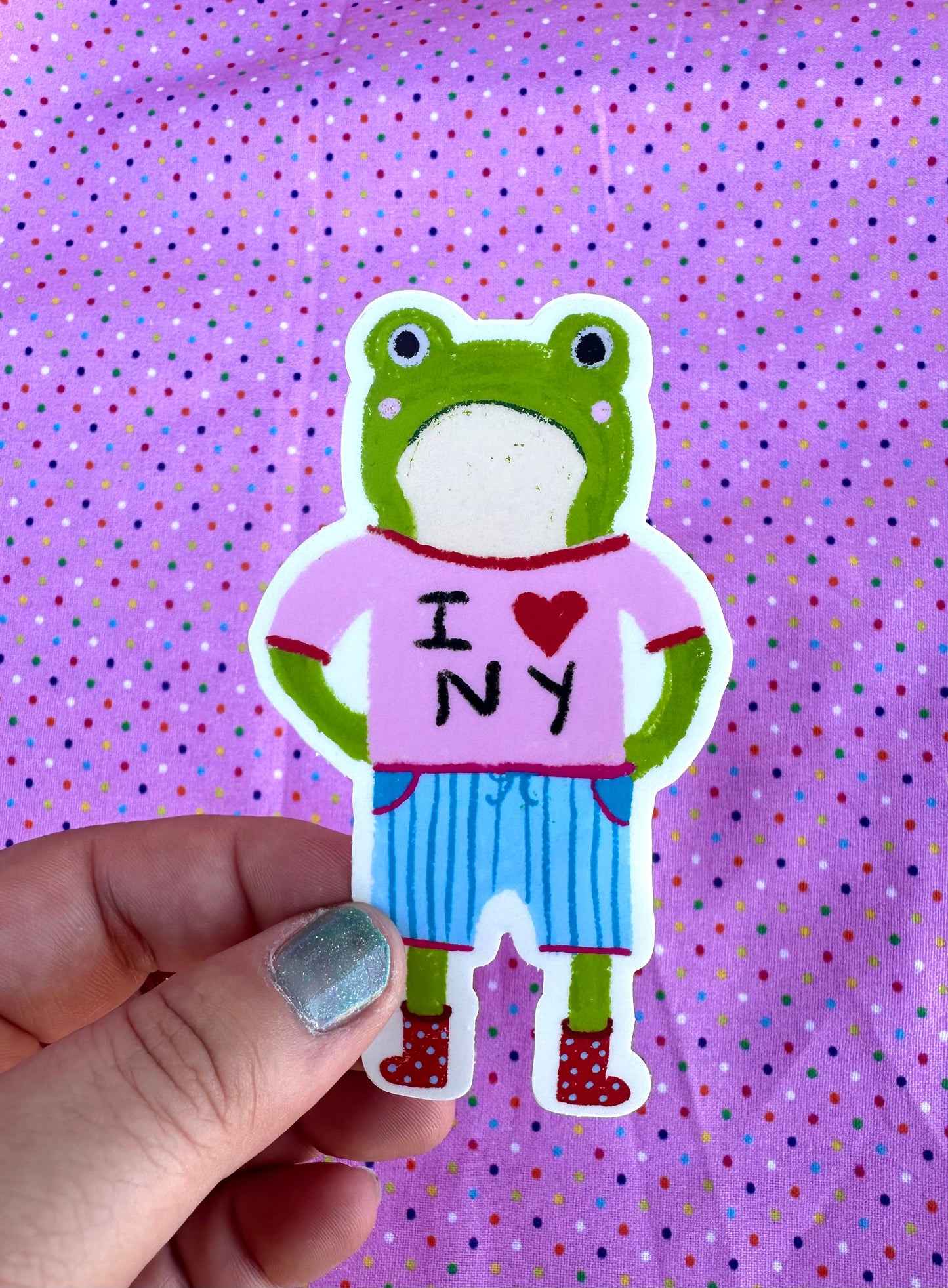 I love NY Frog sticker