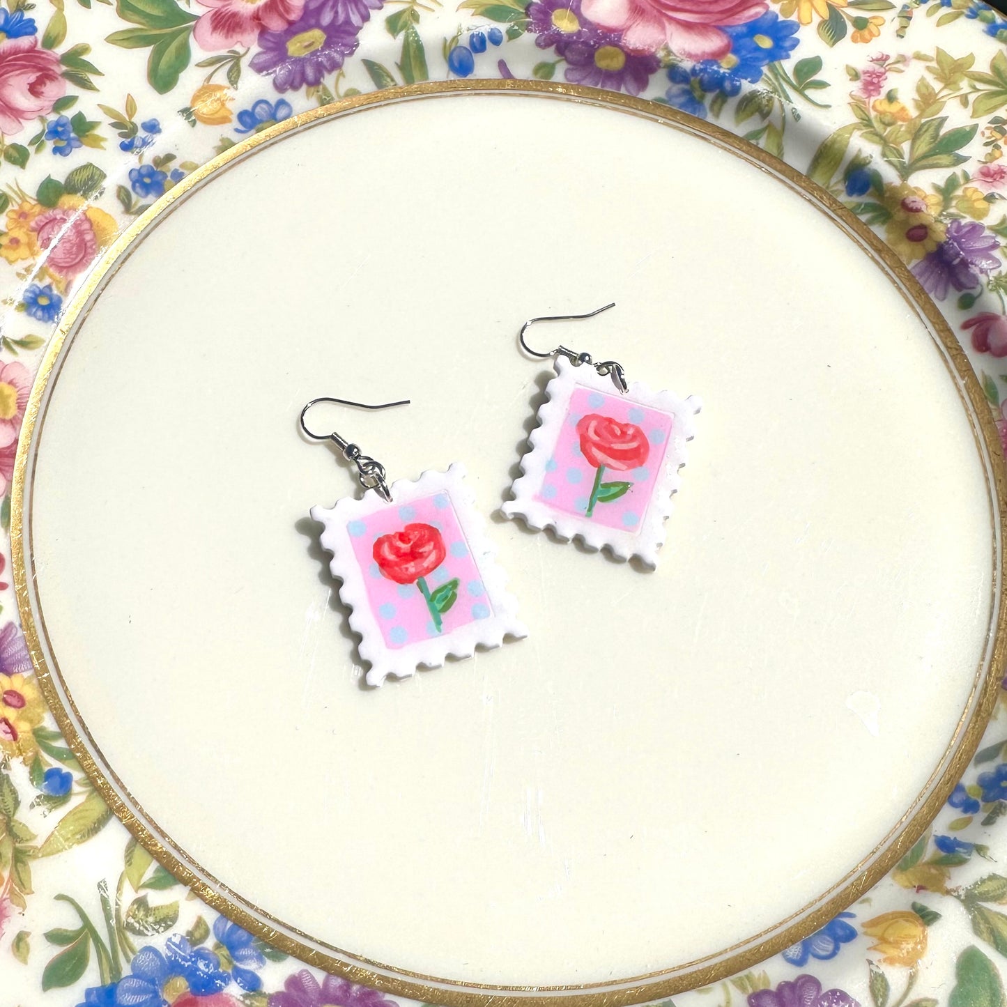 Rose Stamp Earrings