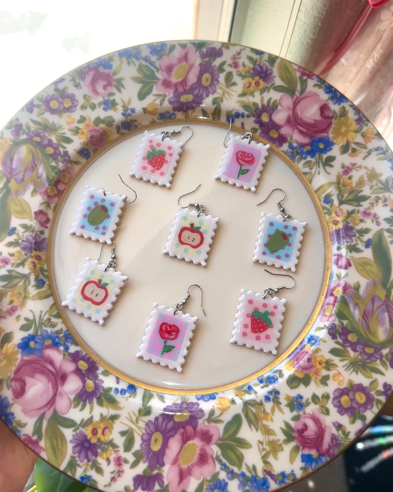 Strawberry Stamp Earrings