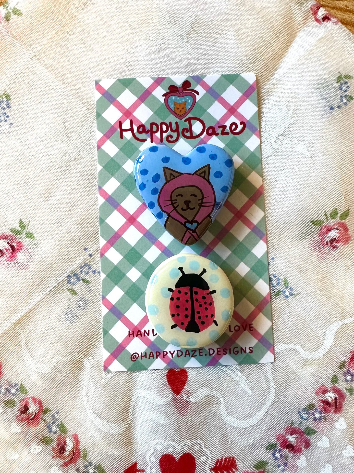 Babushka Cat and Lady Bug Magnet