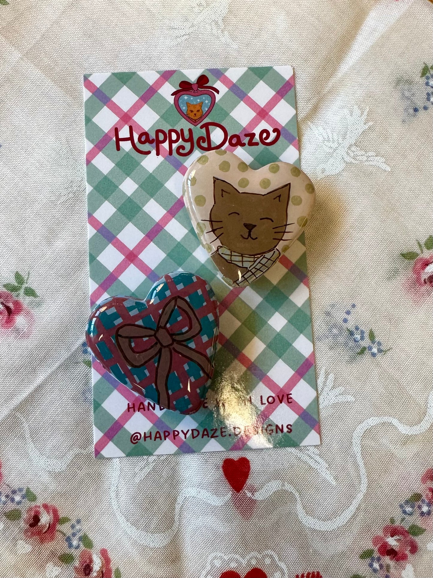 Cat and Bow Magnet