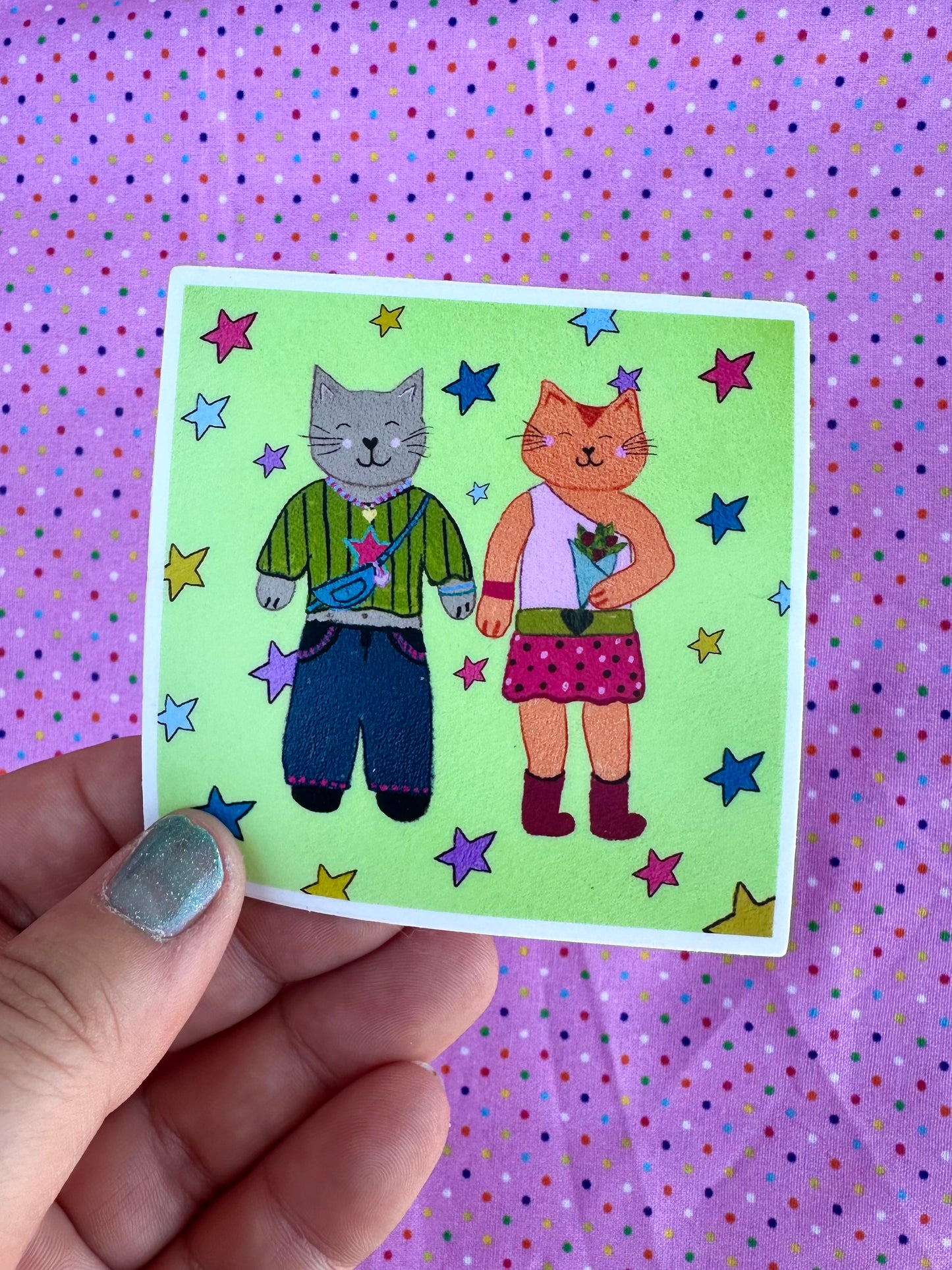2 kitties Sticker