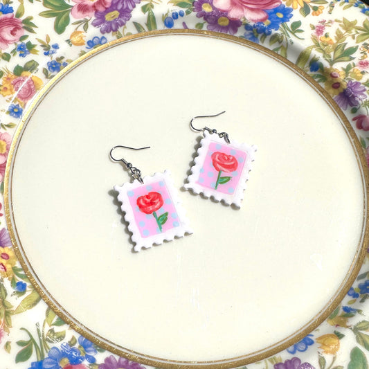 Rose Stamp Earrings