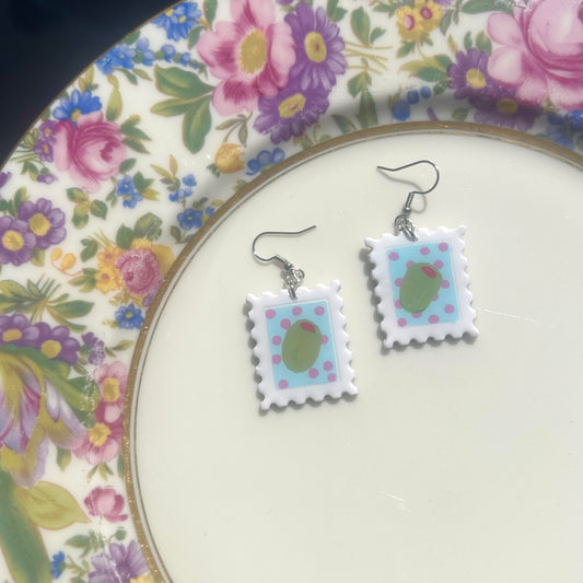 Olive Stamp Earrings