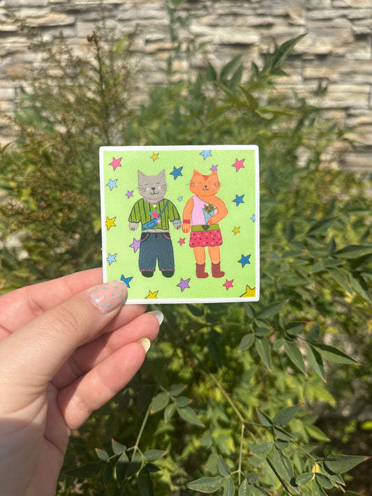 2 kitties Sticker